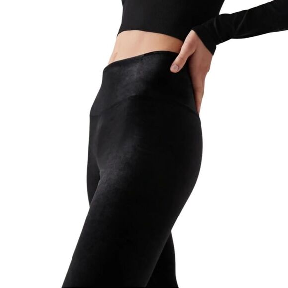 Athleta Black Elation Velvet Tight Leggings Medium NWOT - Picture 3 of 12